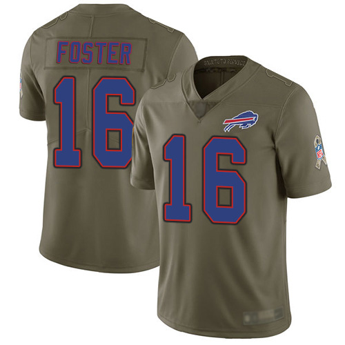 Men Buffalo Bills #16 Robert Foster Limited Olive 2017 Salute to Service NFL Jersey